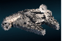 A rendition of the Millennium Falcon from Star Wars. I adapted this low-poly javascript algorithm to produce interesting and unique artwork from my photography and other sources.