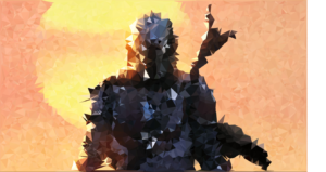 Mandelorian artwork as a low-poly rendition. I adapted this low-poly javascript algorithm to produce interesting and unique artwork from my photography and other sources.