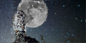 Owl and Moon is one panel of my book "What Is This?" I adapted this low-poly javascript algorithm to produce interesting and unique artwork from my photography and other sources.