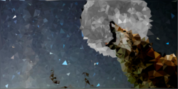 Wolf Howl is the cover art for my book "What Is This?" I adapted this low-poly javascript algorithm to produce interesting and unique artwork from my photography and other sources.