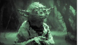 Master Yoda instructs Luke Skywalker in this low-poly rendition of a scene from Empire Strikes Back. I adapted this low-poly javascript algorithm to produce interesting and unique artwork from my photography and other sources.