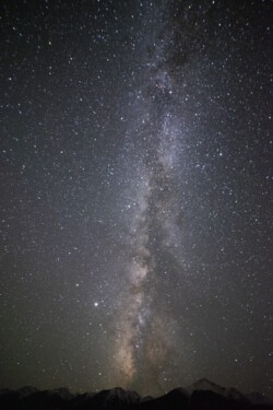 The Milky Way glows over Westcliffe, Colorado. Westcliffe has some of the darkest skies in the country.